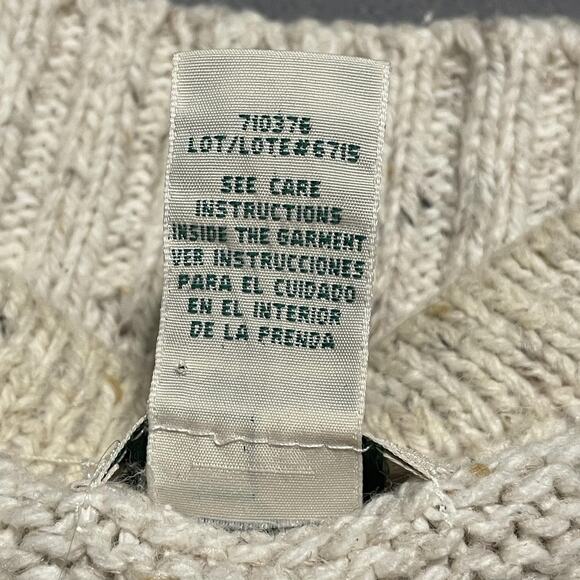 Vintage St Johns Bay Sweater Womens XL Beige Blue Fair Isle Button Cardigan 90s - Picture 7 of 9